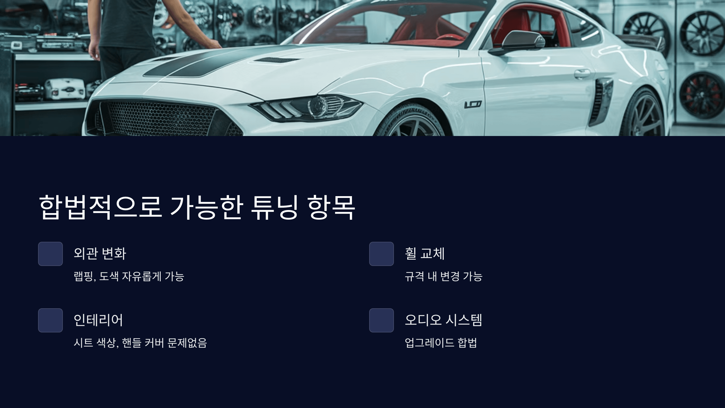 합법적으로 가능한 튜닝 항목