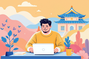 노트북에서 청와대 예약 바코드를 확인하는 장면