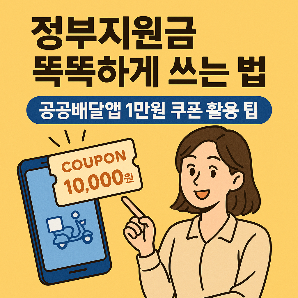 정부지원금 똑똑하게 쓰는 법: 공공배달앱 1만원 쿠폰 활용 팁