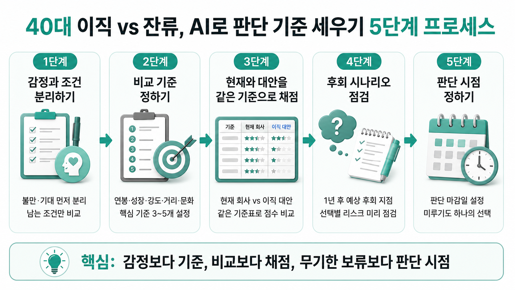 40대 이직과 잔류 판단 기준 5단계 프로세스