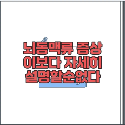 뇌동맥류 증상 이보다 자세히 설명할순없다