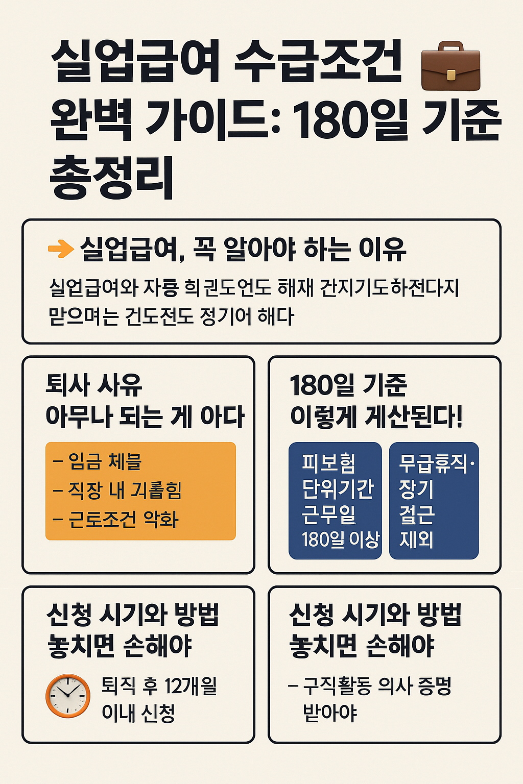 실업급여 수급조건 완벽 가이드 180일 기준 총정리
