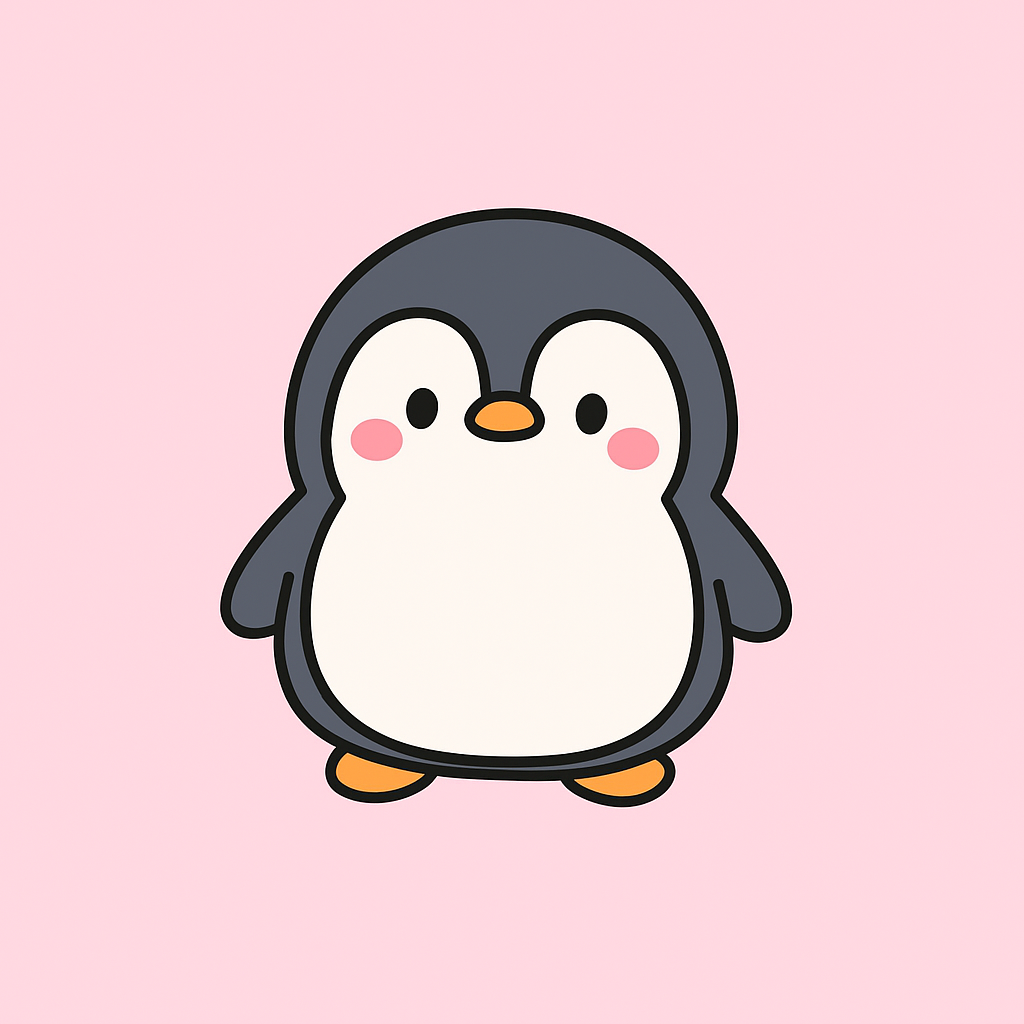 귀여운 카톡테마 펭귄 캐릭터 일러스트 예시 
