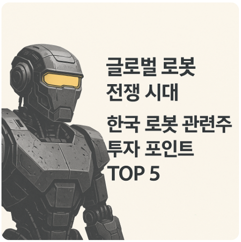 글로벌 로봇 전쟁시대 - 한국 로봇 관련주 투자 포인트 TOP5
