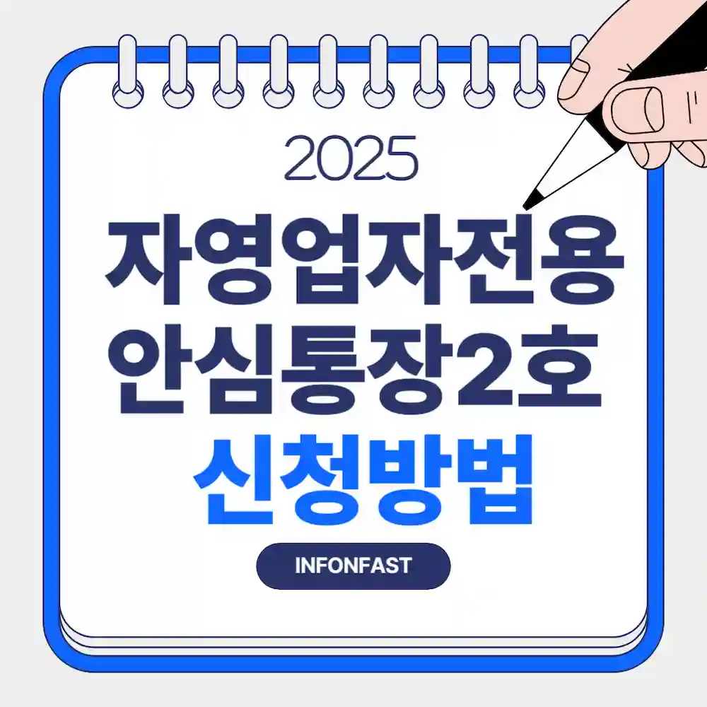 자영업자전용 안심통장2호 신청방법 이라고 기재된 블로그 포스터