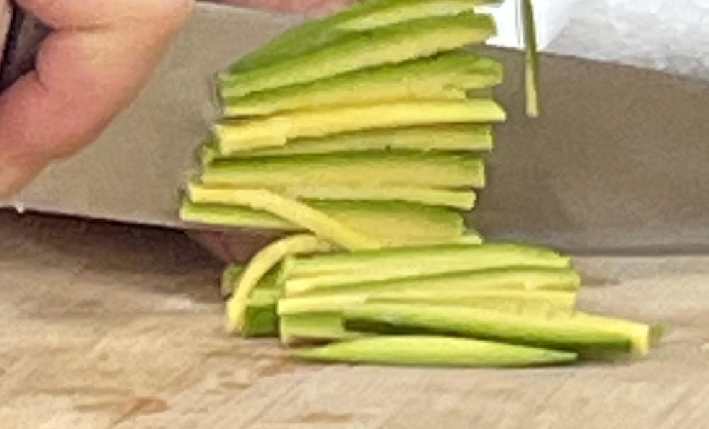 한식조리기능사 실기시험 준비 - 비빔밥 - 애호박 채썰기