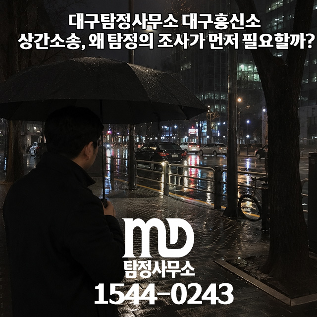 비오는 날에도 조사중인 탐정