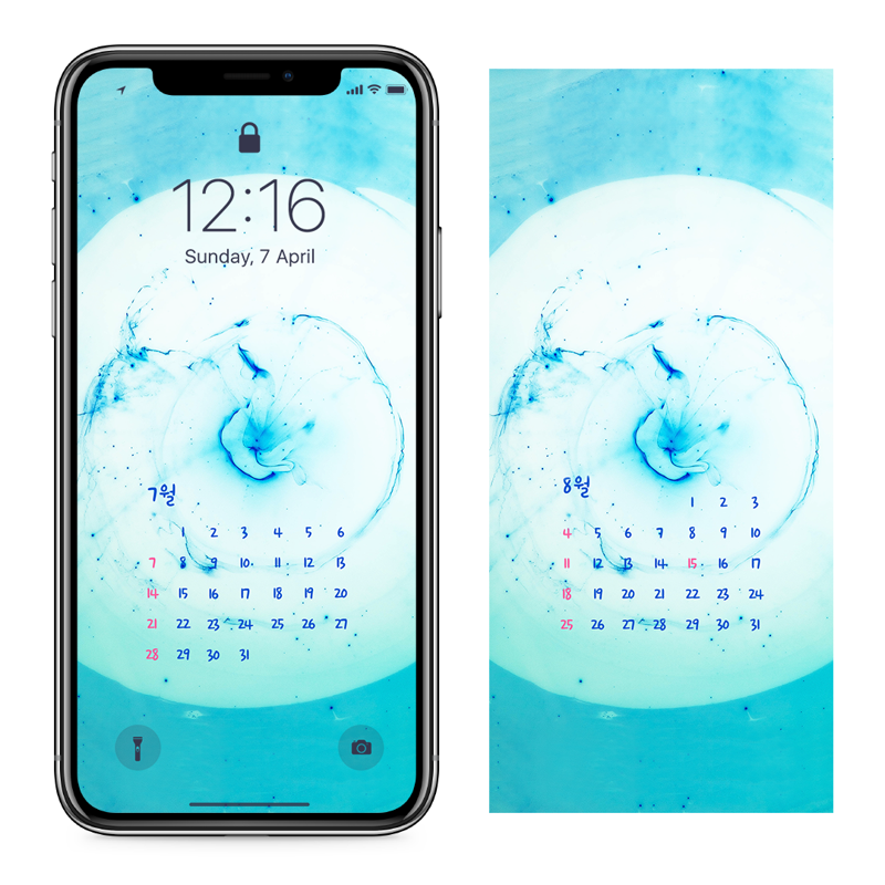 02 투명 해파리 AB - 2024년7월 아이폰달력배경화면