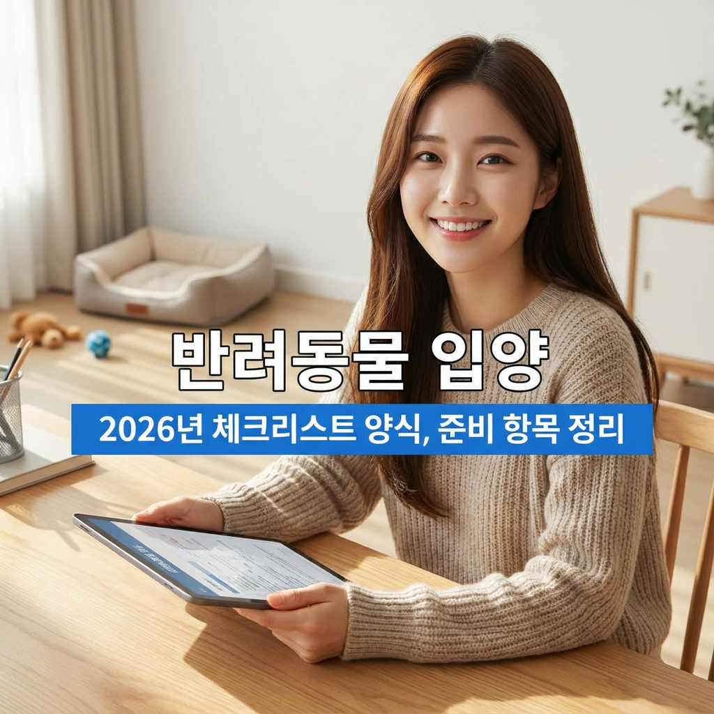 반려동물 입양 2026년 체크리스트 양식 | 준비 항목 정리