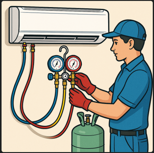 벽걸이 에어컨 냉매충전