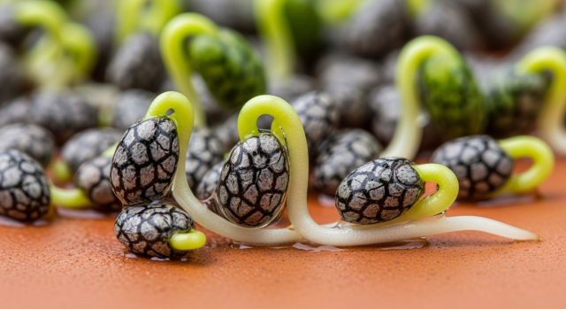 치아(Chia) 식물의 씨앗 확대 사진