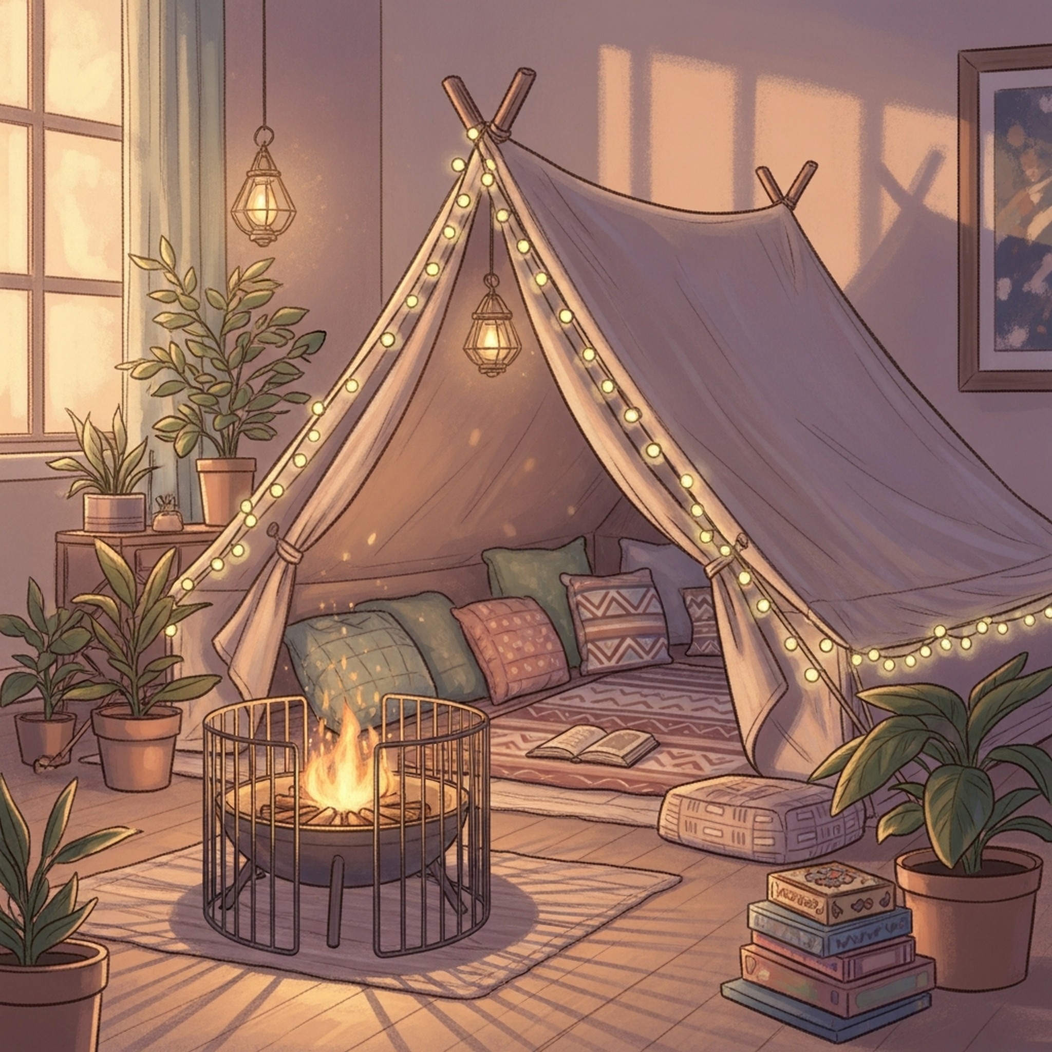 따뜻한 조명 연출