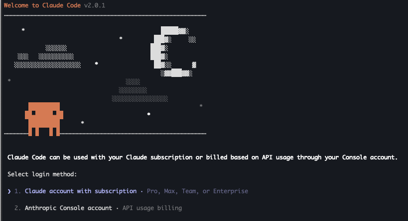 클로드코드 계정 연결 하는 화면