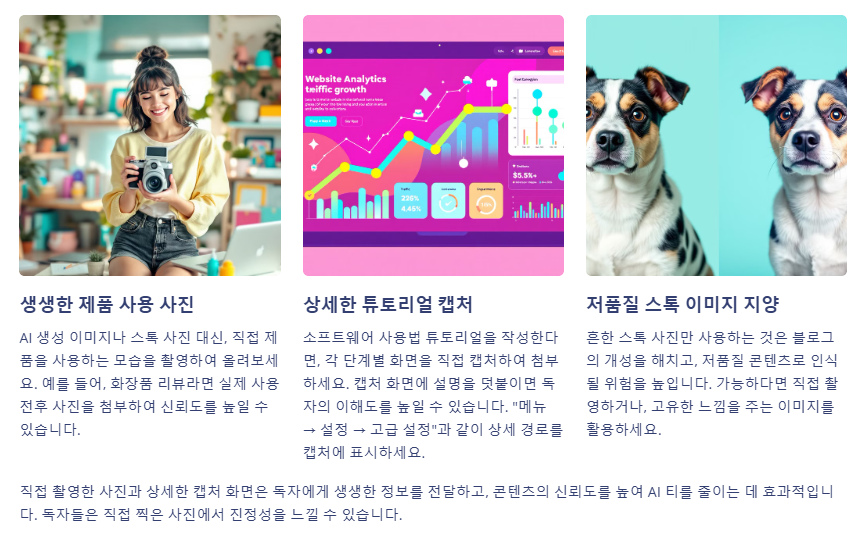 직접 촬영한 이미지 활용