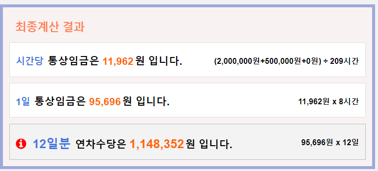 연차수당 계산 방법과 유용한 연차수당 계산기