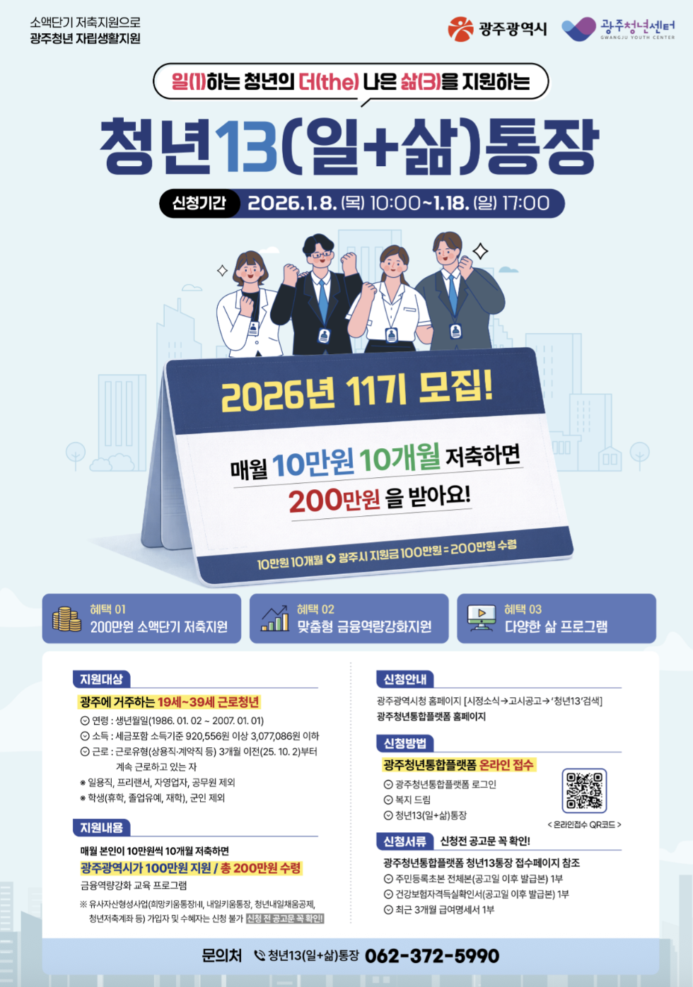 2026 광주시 청년 일 삶 통장 200만원 모집인원