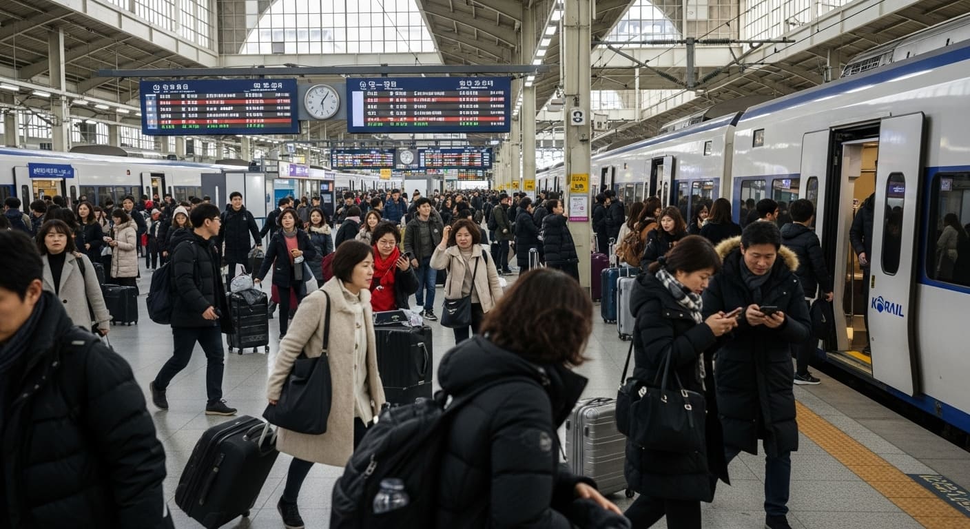 추석 연휴 운행되는 SRT 열차 출발 장면