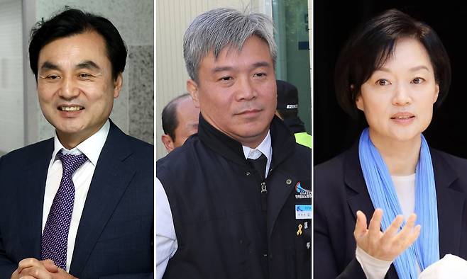 사진은 왼쪽부터 국방부 장관 후보자 안규백 더불어민주당 의원, 고용노동부 장관 후보자 김영훈 전 전국민주노동조합총연맹 위원장, 중소벤처기업부 장관 후보자 한성숙 전 네이버 대표이사