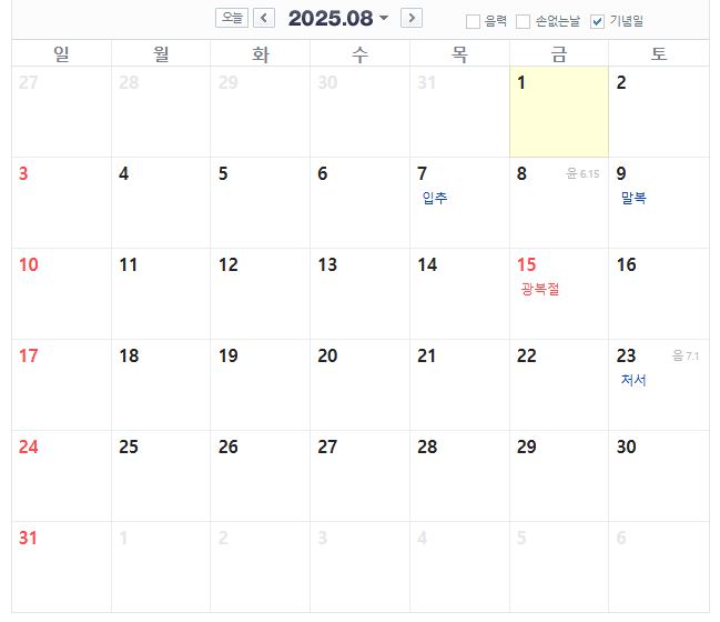 2025년 황금연휴