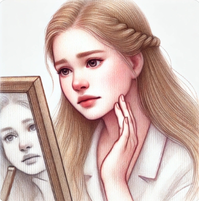 주름걱정하는 여자