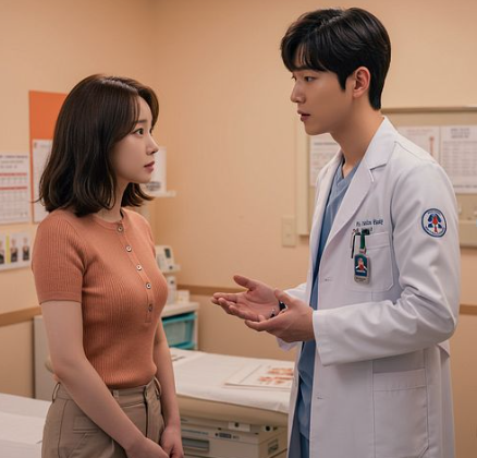 차전자피에 대해 의사와 상담받는 여성 1