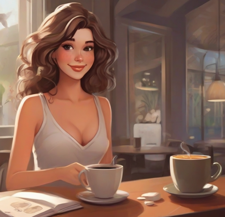 커피를 즐기는 여성