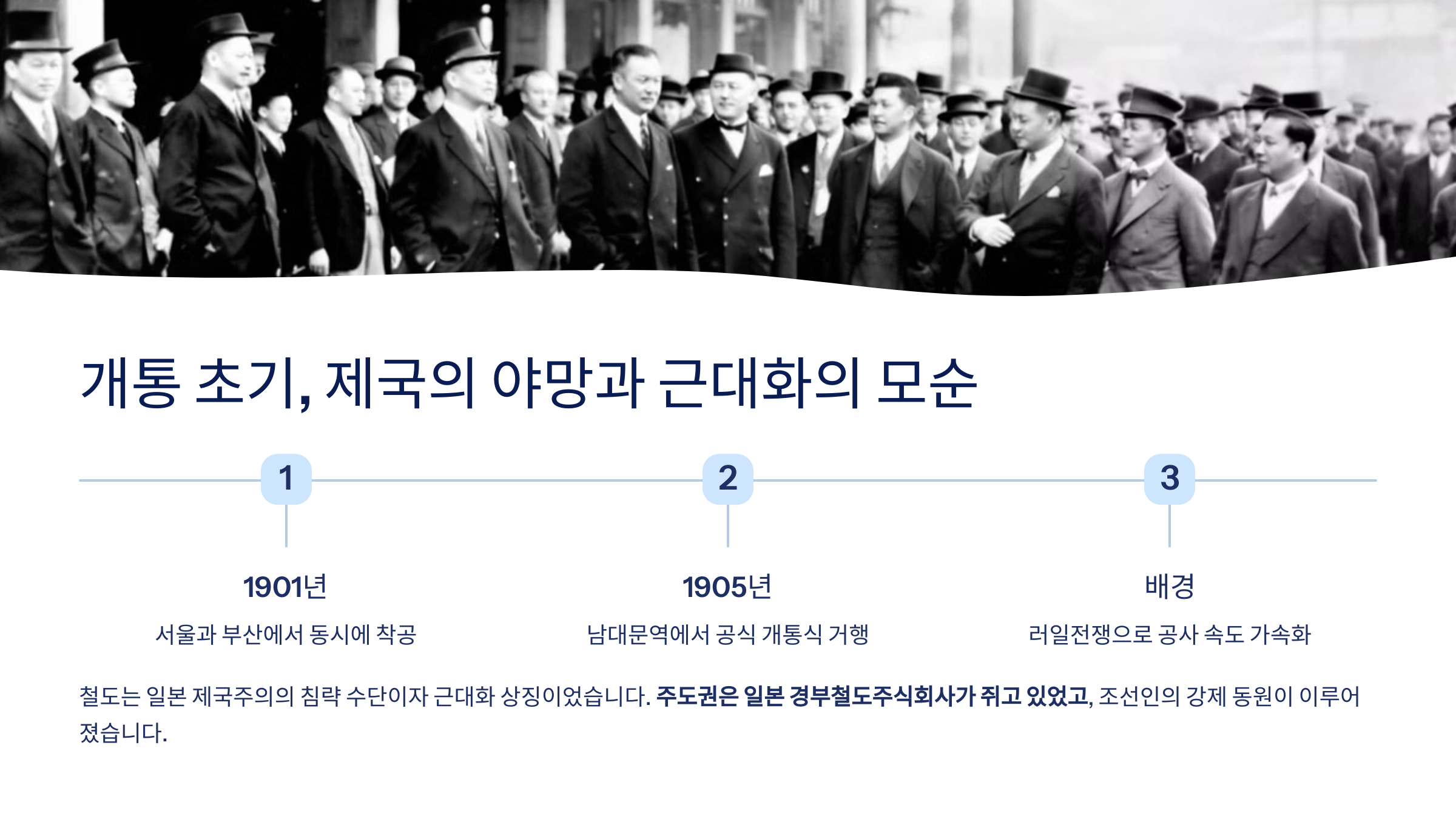 개통 초기, 제국의 야망과 근대화의 모순