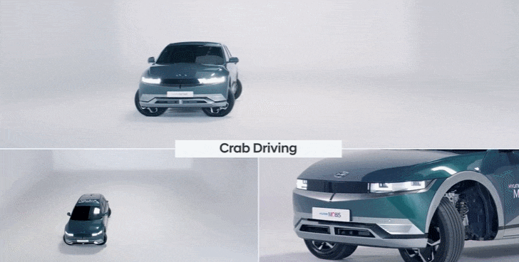 현대차의 놀라운 신기술 '크랩 드라이브' VIDEO: Hyundai &lsquo;Crab Drive&rsquo; is the latest in EV maneuverability
