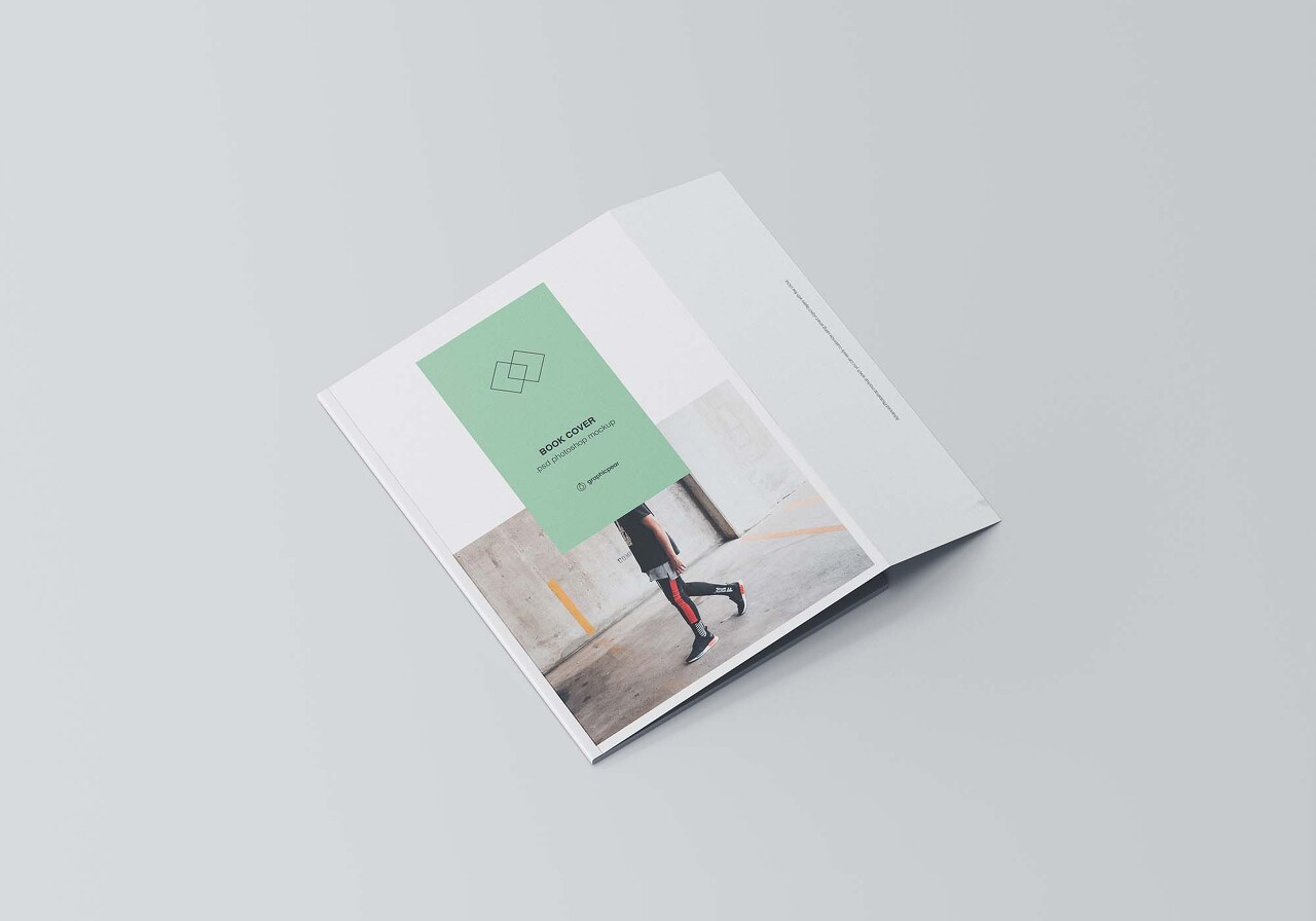 Book Cover with Inner Fold Mockup(내부 접이식 북커버 목업)