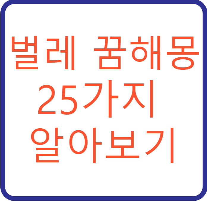 벌레 꿈 해몽 25가지 알아보기