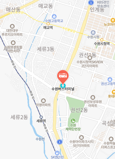 수원버스터미널 위치 지도
