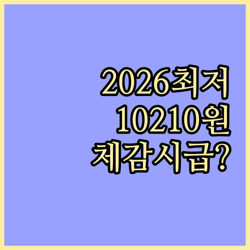 2026년 최저시급 10,210원 적..