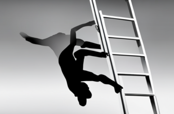 사다리에서 추락하는 이미지
