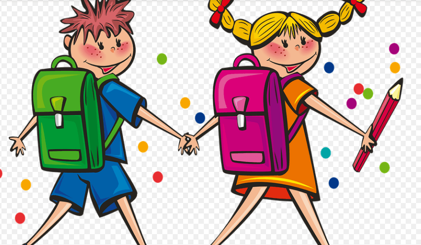 팽이버섯 효능은 어린이에게 좋다 두 명의 어린이가 손을 잡고 걸어가고 있다