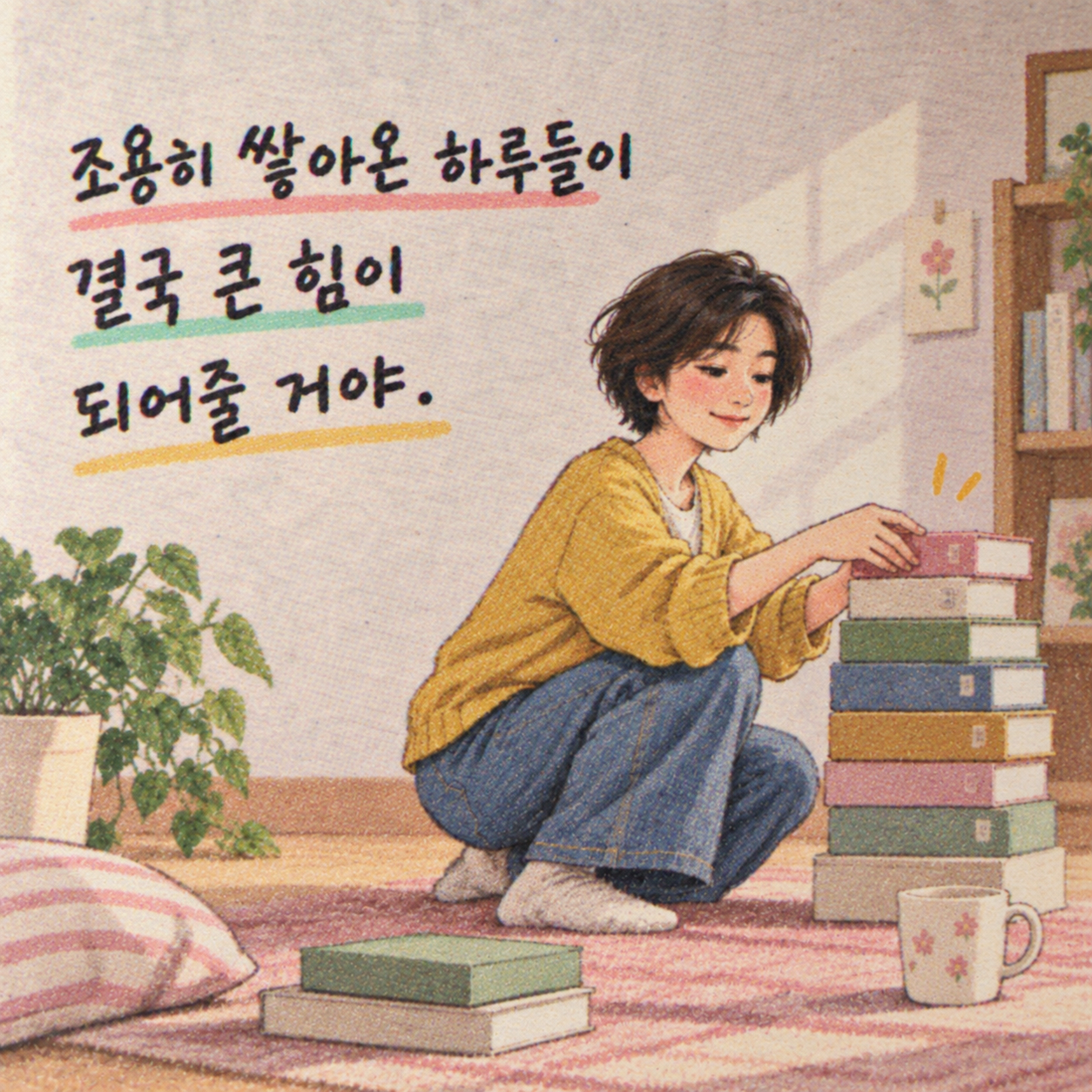 하루하루 쌓아온 시간이 결국 큰 힘이 된다는 힘이 되는 글귀