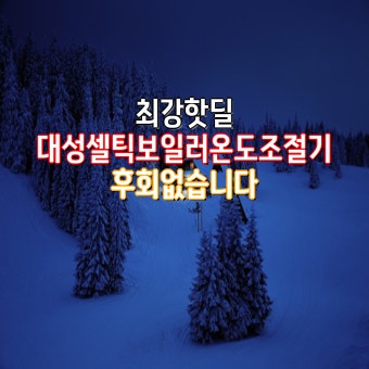 대성셀틱 보일러 온도조절기 사용법