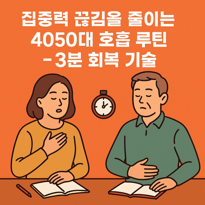 집중력 끊김을 줄이는 4050대 호흡 루틴 – 3분 회복 기술