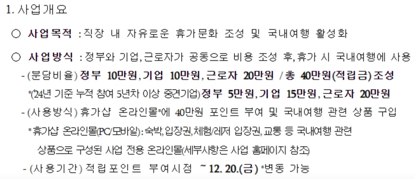 근로자 휴가 지원 사업