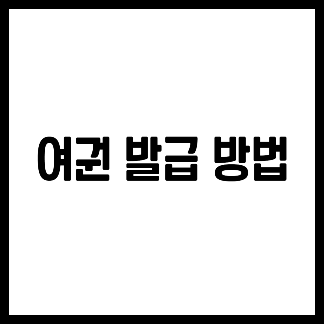 여권 발급 방법