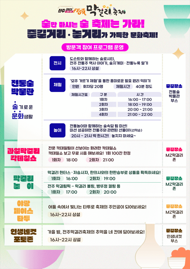 2025 전주 막걸리 축제 일정