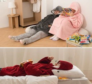 클레리 입는 집순이 후드담요