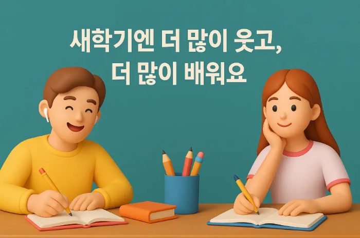 간단-새학기-인사말-남녀-학생