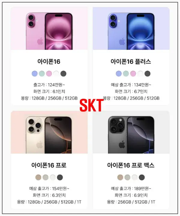 아이폰16 사전예약 방법3. 통신사별 SKT