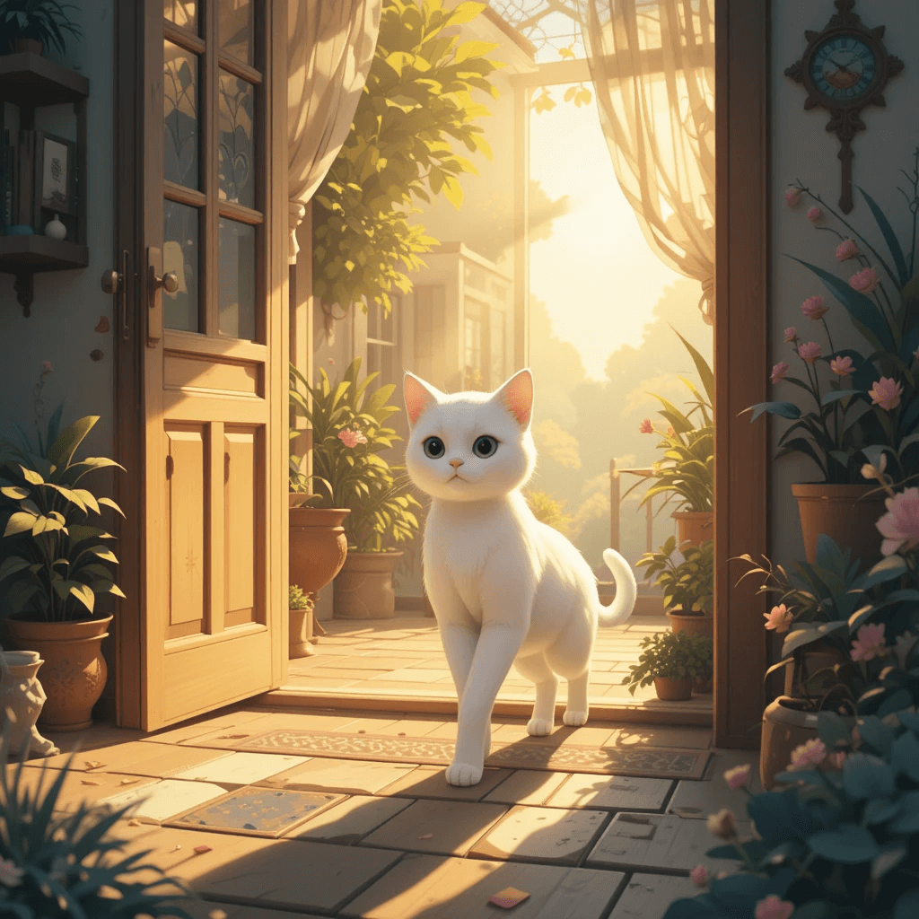 고양이가 나오는 꿈 중 길몽일 때 흰고양이가 집으로 들어오는 꿈