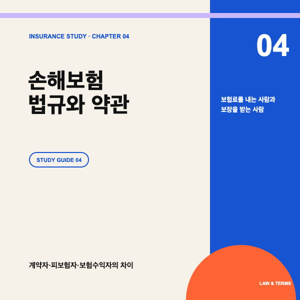 손해보험 법규와 약관 핵심정리, 계약자&middot;피보험자&middot;수익자 차이
