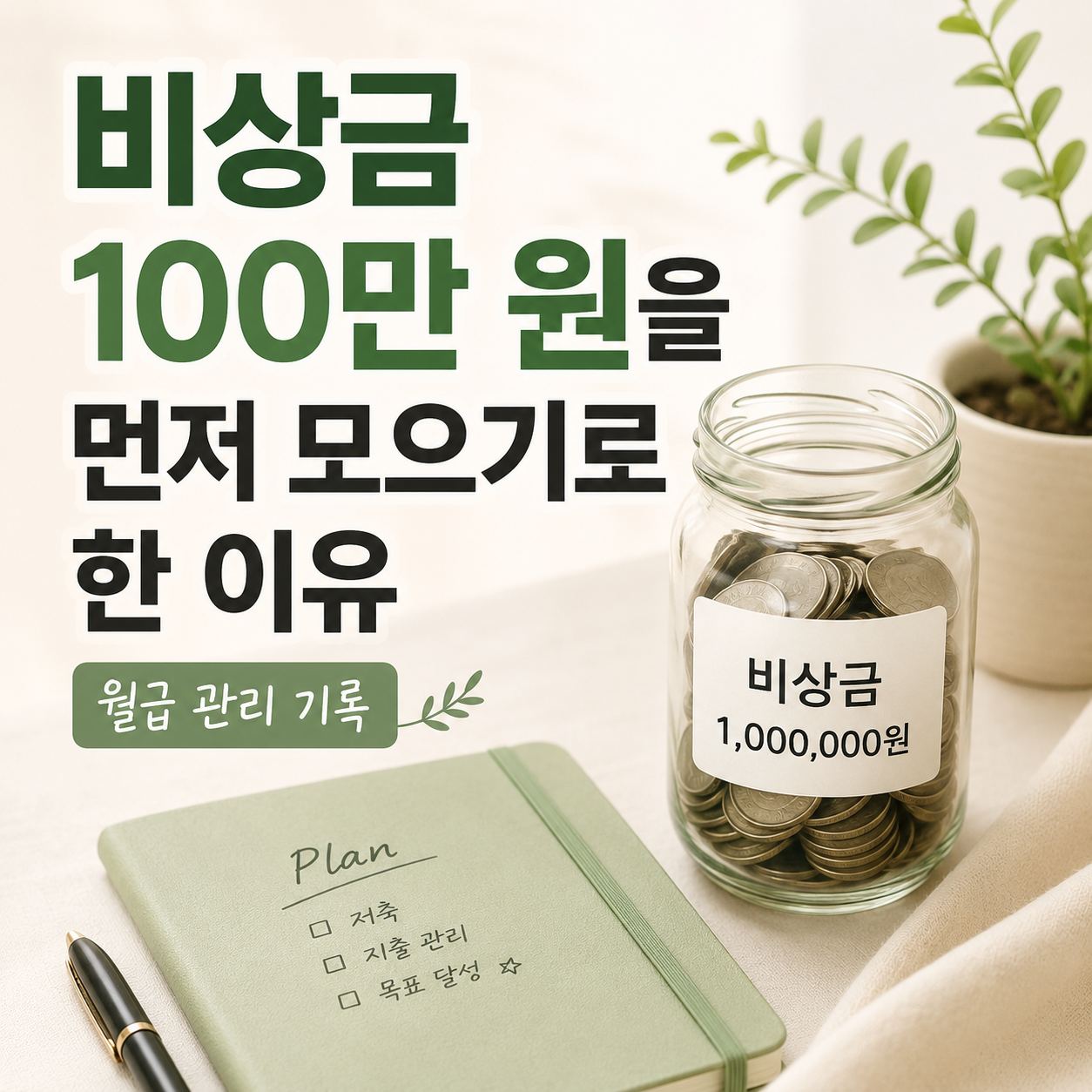 비상금 100만 원을 먼저 모으기로 한 이유