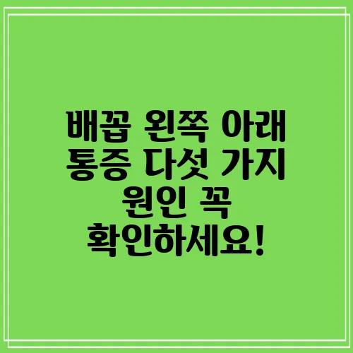 배꼽 왼쪽 아래 통증 다섯 가지 원인 꼭 확인하세요!