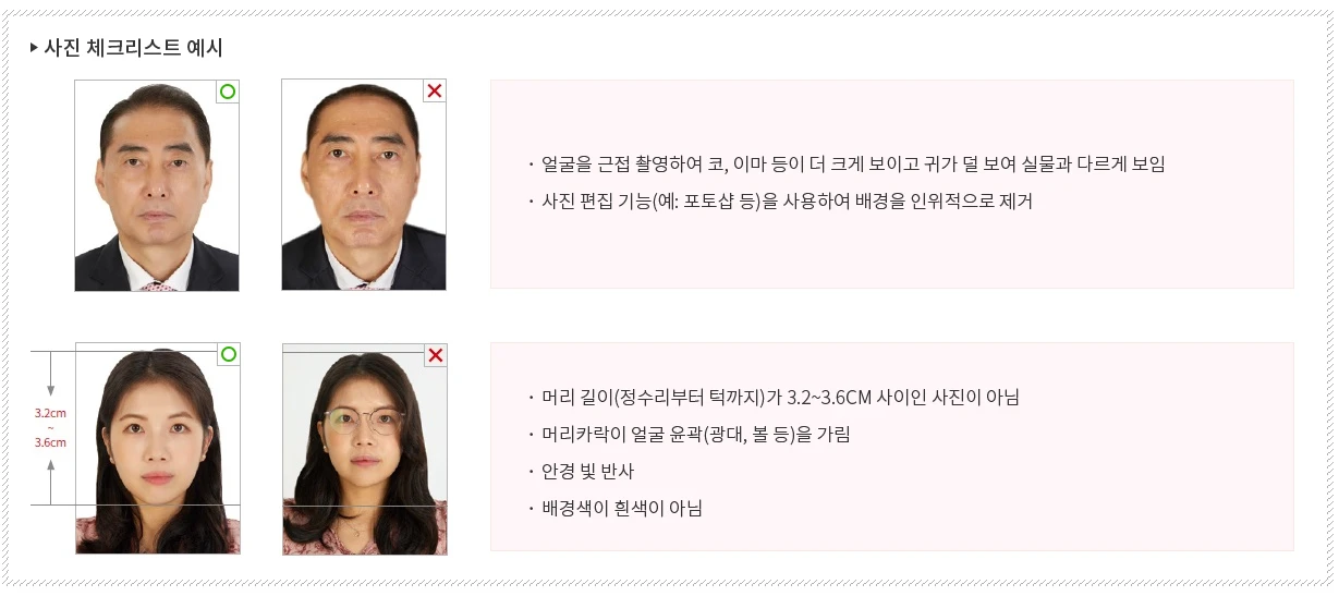 여권 사진 체크리스트