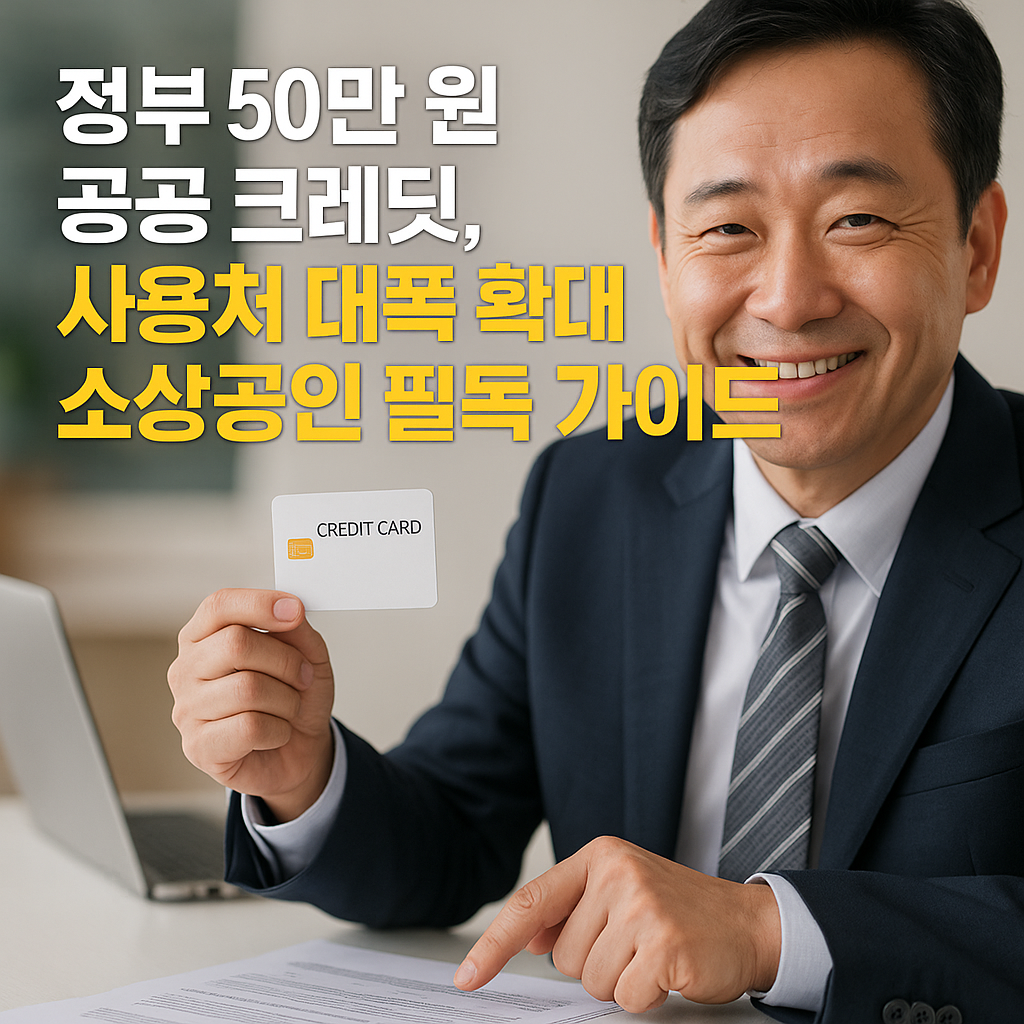 정부 50만 원 공공 크레딧, 사용처 대폭 확대! 소상공인 필독 가이드
