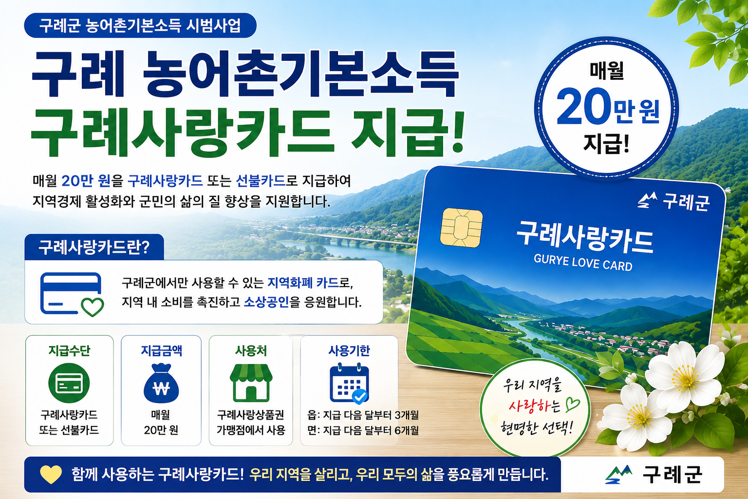 구례 농어촌기본소득 구례사랑카드